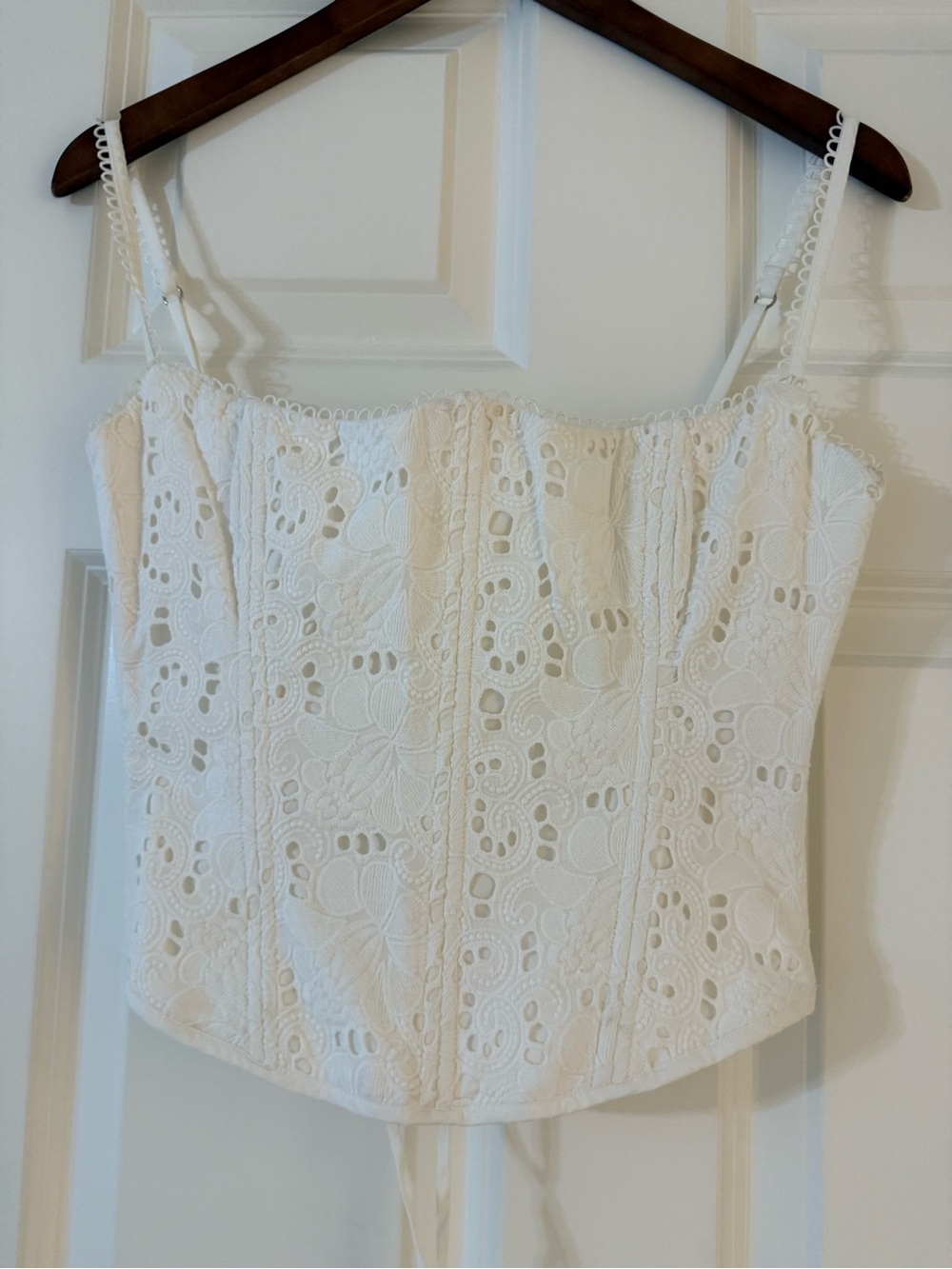 House of CB LORINA White Broderie Anglais Corset Small NWOT - Picture 2 of 8
